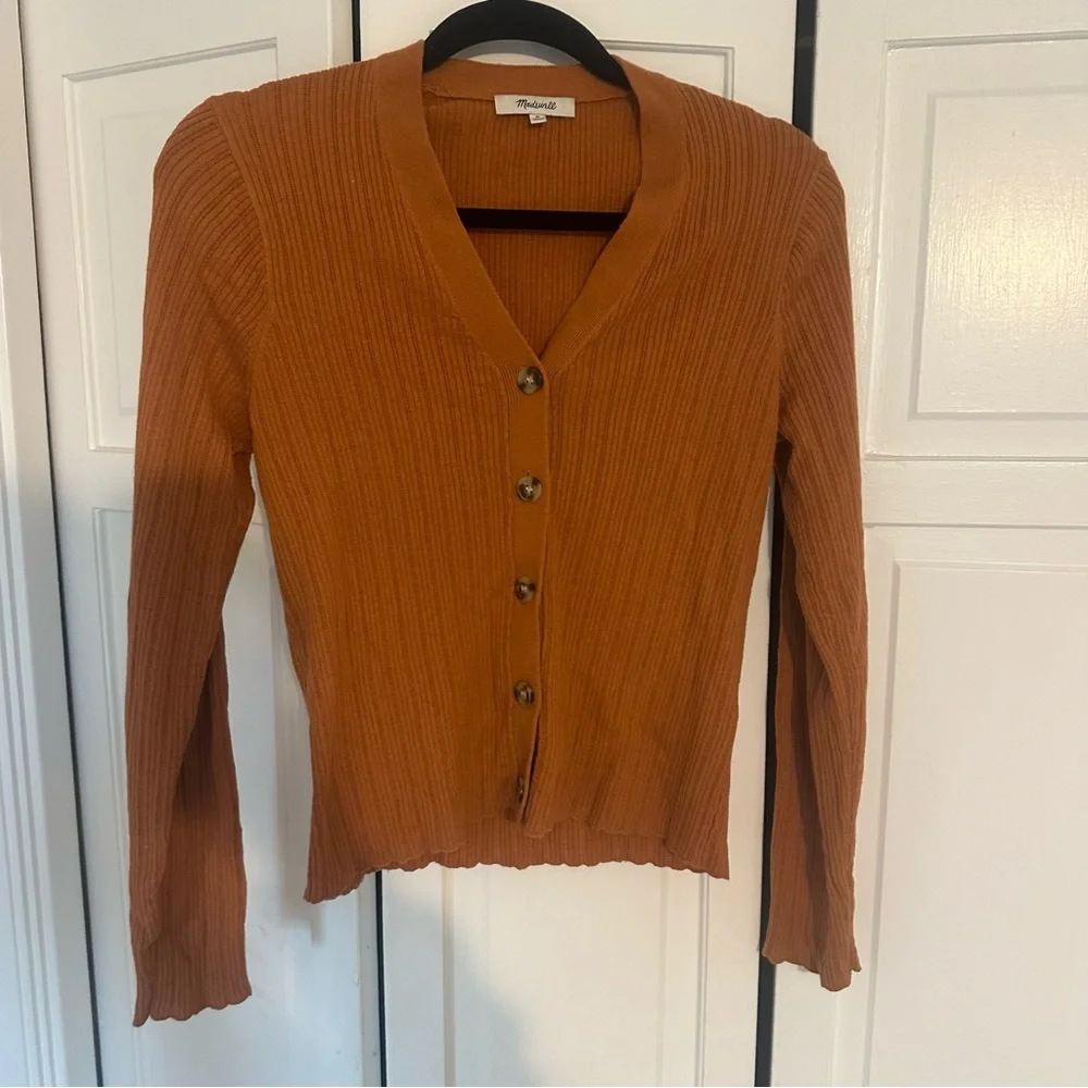 Madewell Women's Orange Cardigan Sweater - Picture 2 of 6